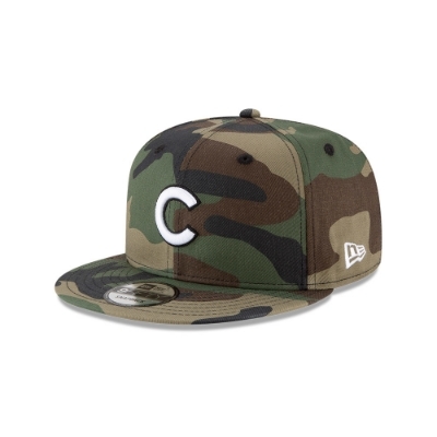 Men's Chicago Cubs New Era Camo Basic 9FIFTY Snapback Hat front view