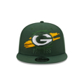 Men's New Era Green Green Bay Packers Logo Tear 9FIFTY Snapback Hat