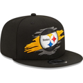 Pittsburgh Steelers New Era Logo Tear 9FIFTY Snapback Hat - Black