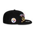 Men's Pittsburgh Steelers New Era Black Super Bowl Retro Script 9FIFTY Snapback Hat