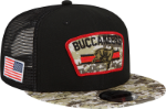 Men's Tampa Bay Buccaneers New Era Black/Camo 2021 Salute To Service 9Fifty Snapback