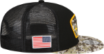 Men's Pittsburgh Steelers New Era Black/Camo 2021 Salute To Service Trucker 9FIFTY Snapback Adjustable Hat