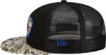 Men's Buffalo Bills New Era Black/Camo 2021 Salute To Service Trucker 9FIFTY Snapback Adjustable Hat