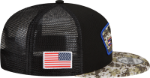 Men's Buffalo Bills New Era Black/Camo 2021 Salute To Service Trucker 9FIFTY Snapback Adjustable Hat