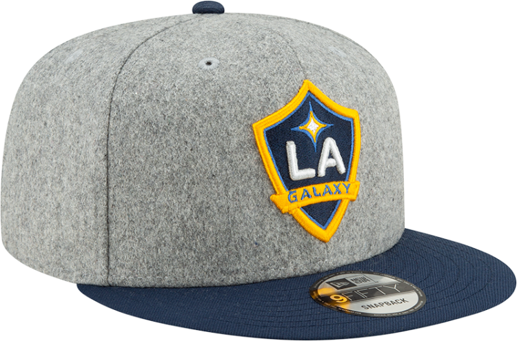 LA Galaxy New Era Melton 9FIFTY Snapback Adjustable Hat - Heather Grey side view