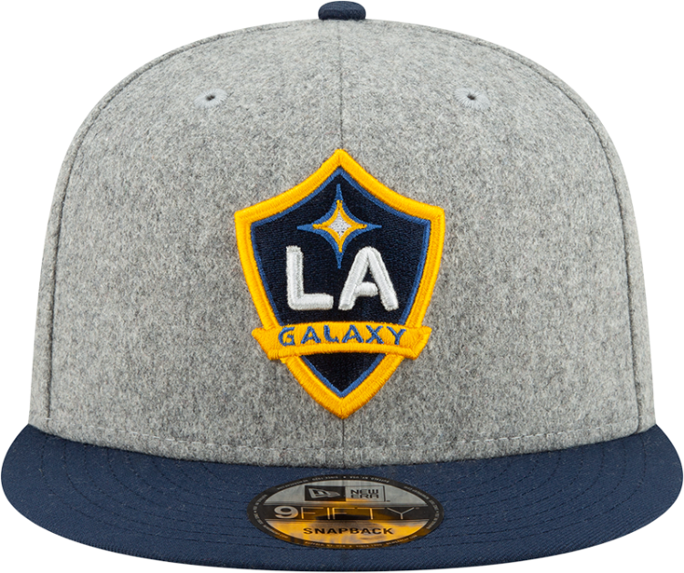 LA Galaxy New Era Melton 9FIFTY Snapback Adjustable Hat - Heather Grey back view