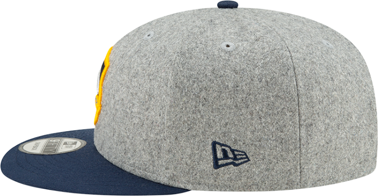 LA Galaxy New Era Melton 9FIFTY Snapback Adjustable Hat - Heather Grey detail view
