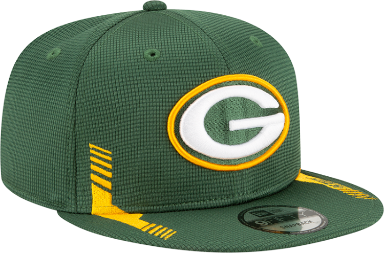 Men's Green Bay Packers New Era Green 2021 NFL Sideline Home 9FIFTY Snapback Adjustable Hat side view