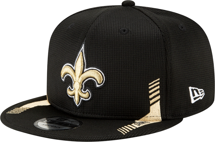 Men's New Orleans Saints New Era Black 2021 NFL Sideline Home 9FIFTY Snapback Adjustable Hat front view