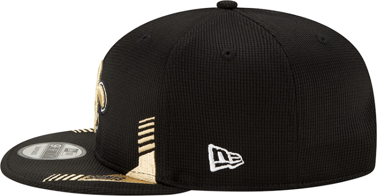 Men's New Orleans Saints New Era Black 2021 NFL Sideline Home 9FIFTY Snapback Adjustable Hat detail view