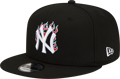 Men's New Era New York Yankees MLB Team Fire Black 59FIFTY Snapback Adjustable Cap