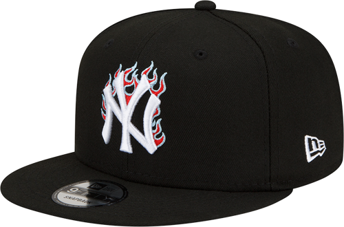 Men's New Era New York Yankees MLB Team Fire Black 59FIFTY Snapback Adjustable Cap