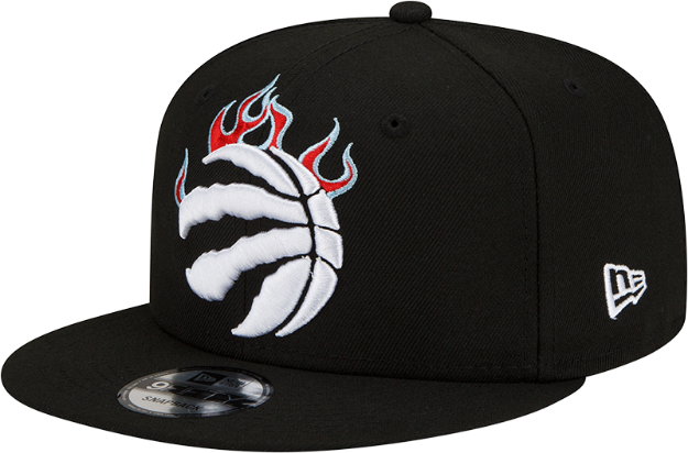 Men's New Era Toronto Raptors NBA Team Fire Black 59FIFTY Snapback Adjustable Cap
