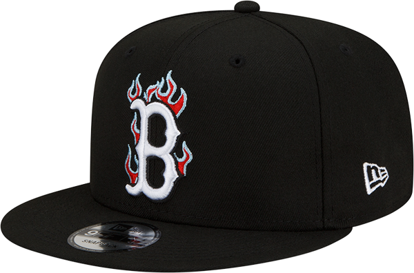 Men's New Era Boston Red Sox MLB Team Fire Black 59FIFTY Snapback Adjustable Cap