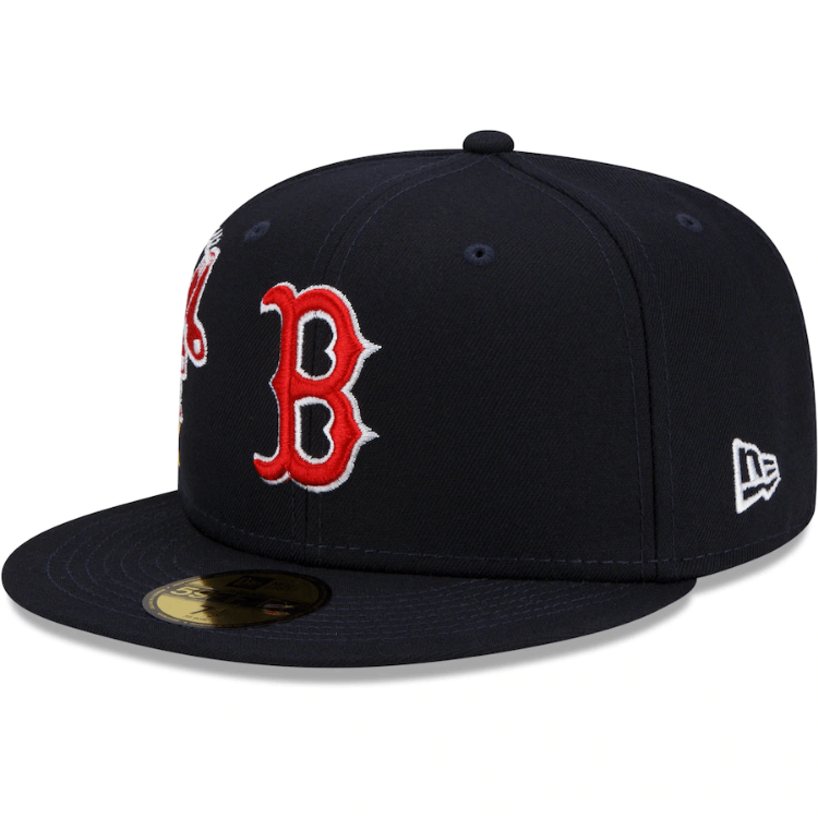 Men's Boston Red Sox New Era Navy City Cluster 59FIFTY Fitted Hat back view