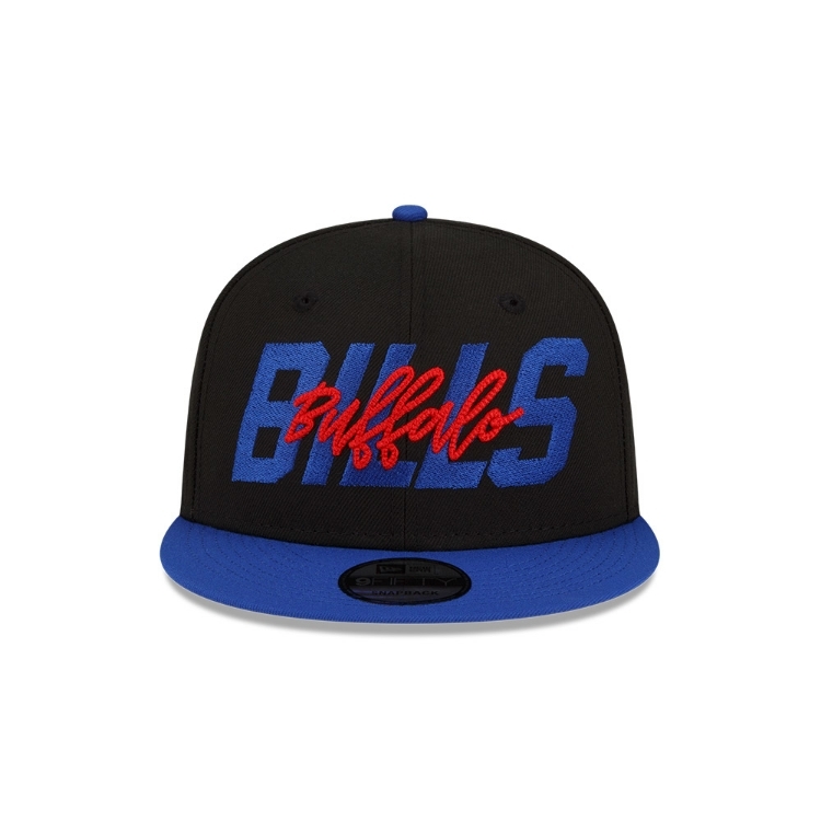 Buffalo Bills New Era Black/Royal 2022 NFL Draft 9FIFTY Snapback Hat back view