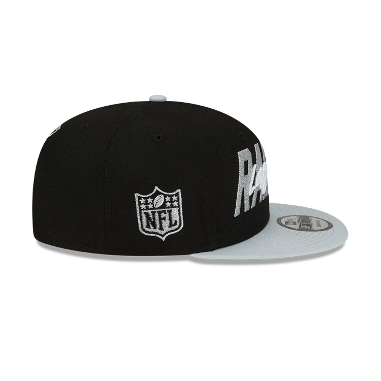 Men's Las Vegas Raiders New Era Black/Gray 2022 NFL Draft 9FIFTY Snapback Adjustable Hat image 5