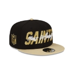 Men's New Orleans Saints New Era Black/Gold 2022 NFL Draft 9FIFTY Snapback Adjustable Hat