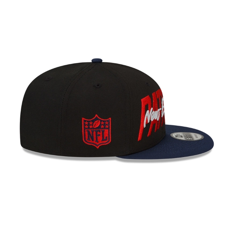 Men's New England Patriots New Era Black/Navy 2022 NFL Draft 9FIFTY Snapback Adjustable Hat image 5