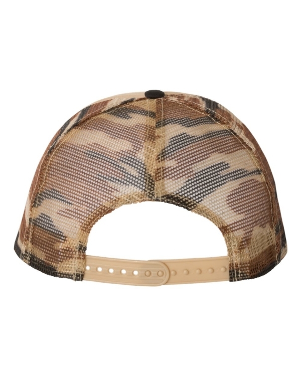 Mega Cap - Foam Front Flat Bill Trucker Cap - 6875 detail view