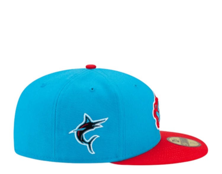 New Era 59Fifty MLB Miami Marlins City Connect Blue/Red Snapback Hat detail view