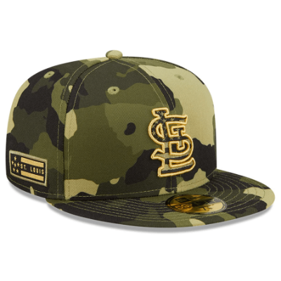 Men's St. Louis Cardinals New Era Camo 2022 Armed Forces Day On-Field 59FIFTY Fitted Hat front view