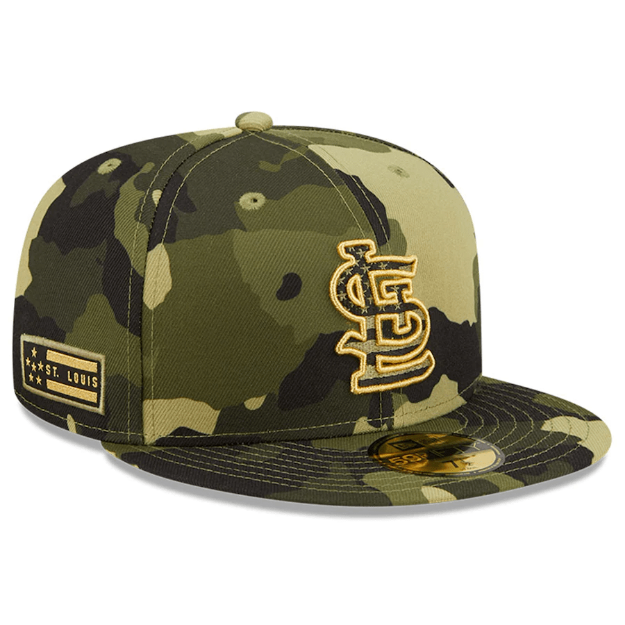 Men's St. Louis Cardinals New Era Camo 2022 Armed Forces Day On-Field 59FIFTY Fitted Hat