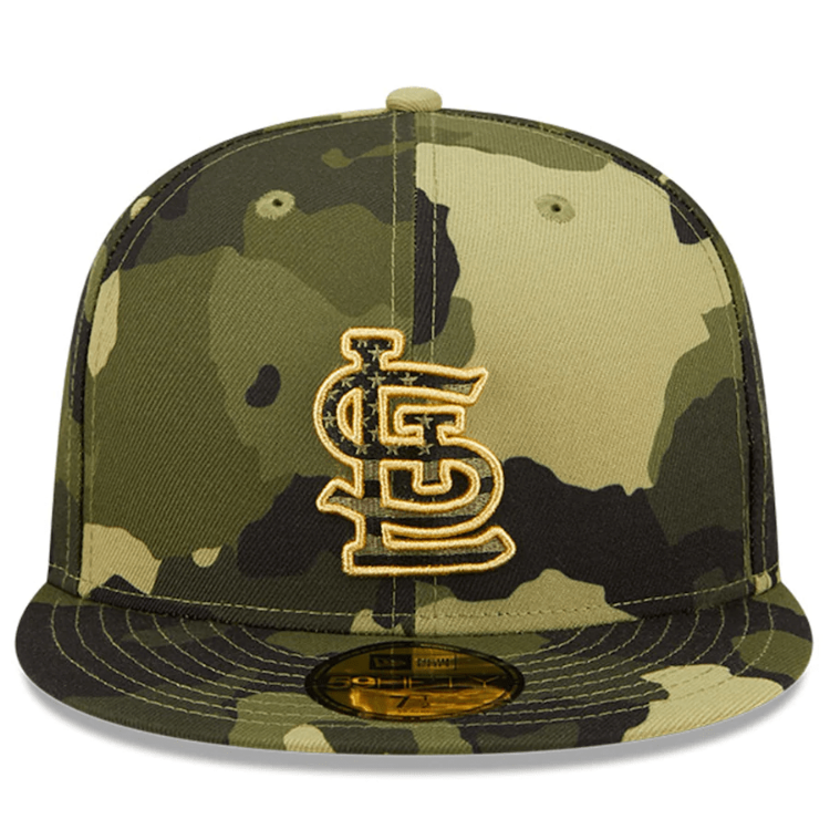 Men's St. Louis Cardinals New Era Camo 2022 Armed Forces Day On-Field 59FIFTY Fitted Hat side view