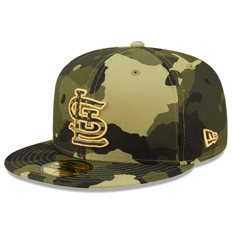 Men's St. Louis Cardinals New Era Camo 2022 Armed Forces Day On-Field 59FIFTY Fitted Hat back view