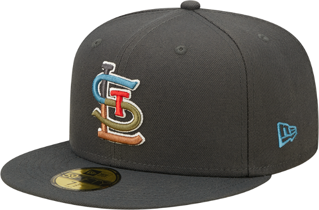 New Era St Louis Cardinals Mens Grey/Teal Color Pack 59FIFTY Fitted Hat