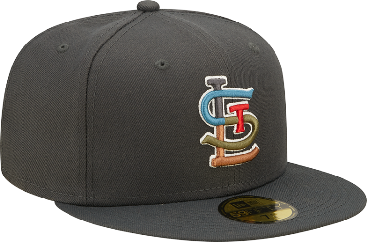 New Era St Louis Cardinals Mens Grey/Teal Color Pack 59FIFTY Fitted Hat side view
