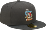 New Era St Louis Cardinals Mens Grey/Teal Color Pack 59FIFTY Fitted Hat