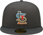 New Era St Louis Cardinals Mens Grey/Teal Color Pack 59FIFTY Fitted Hat