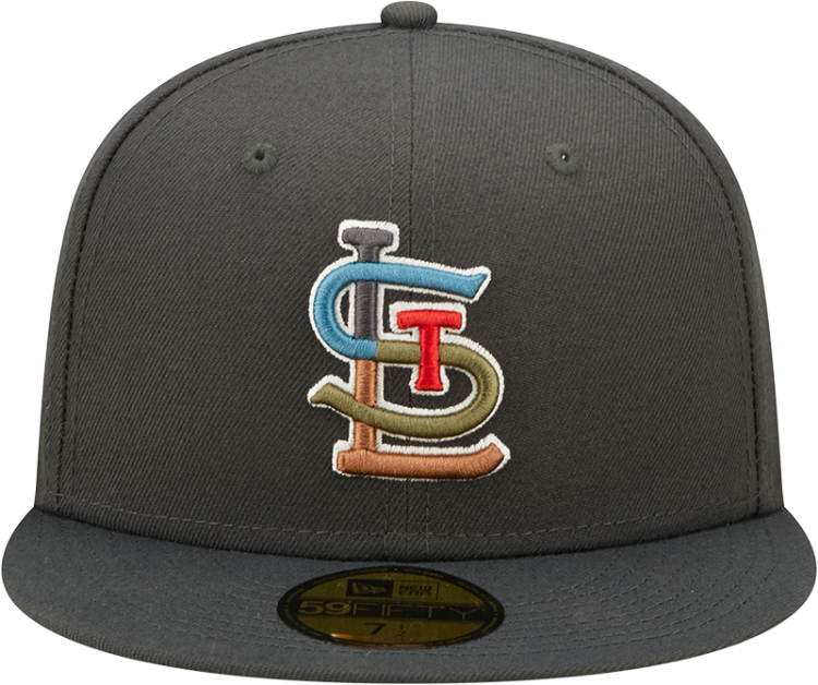 New Era St Louis Cardinals Mens Grey/Teal Color Pack 59FIFTY Fitted Hat