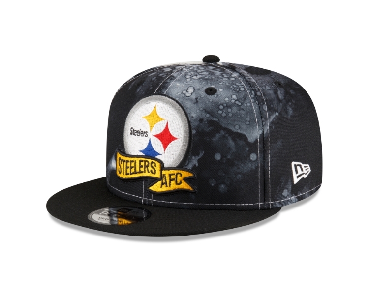 Men's Pittsburgh Steelers New Era Ink 2022 NFL Official 9FIFTY Snapback Adjustable Hat front view