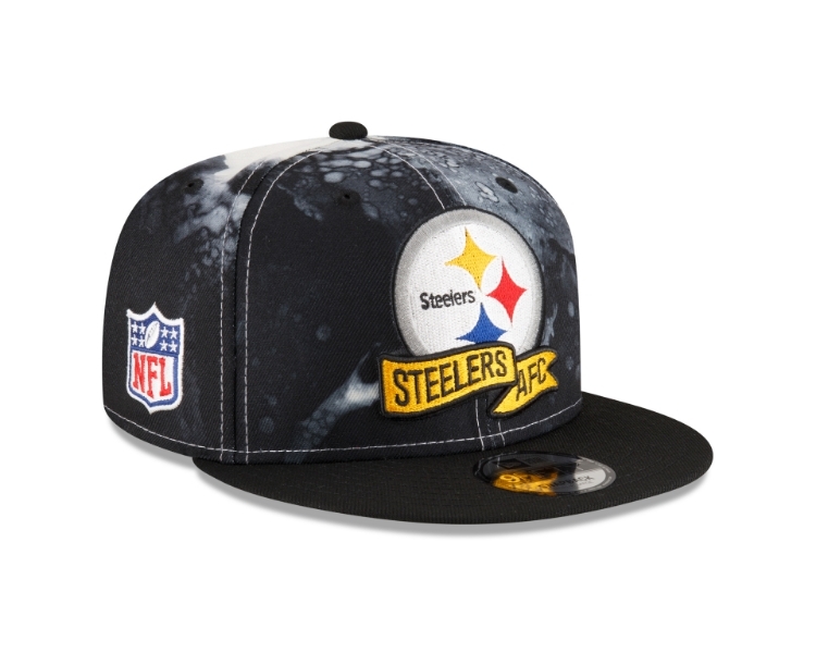 Men's Pittsburgh Steelers New Era Ink 2022 NFL Official 9FIFTY Snapback Adjustable Hat side view