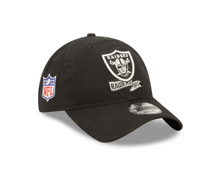 Las Vegas Raiders 2022 NFL Sideline Home 9TWENTY Adjustable Hat side view