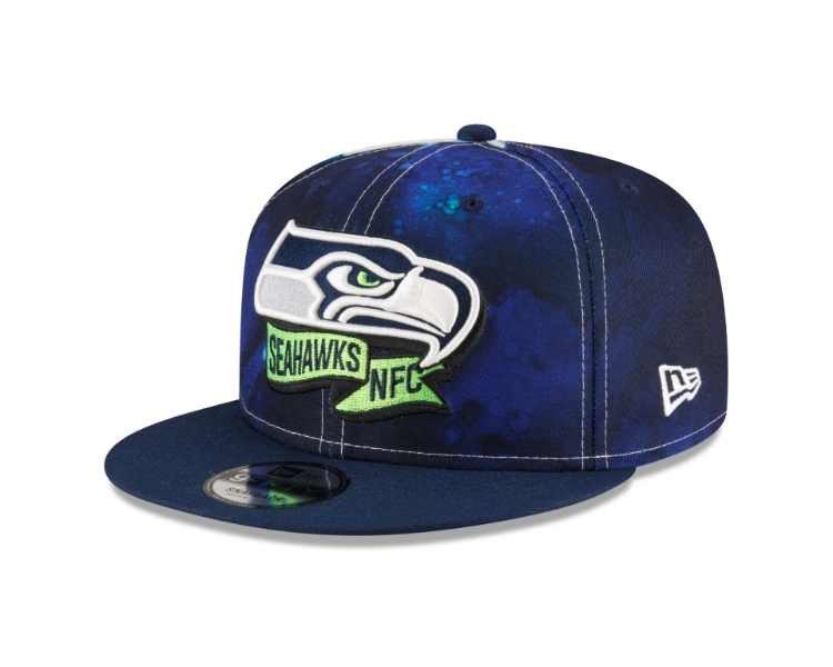 Men's Seattle Seahawks New Era Ink 2022 NFL Official 9FIFTY Snapback Adjustable Hat front view