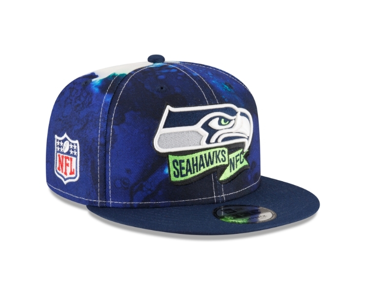 Men's Seattle Seahawks New Era Ink 2022 NFL Official 9FIFTY Snapback Adjustable Hat side view