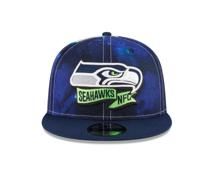 Men's Seattle Seahawks New Era Ink 2022 NFL Official 9FIFTY Snapback Adjustable Hat back view