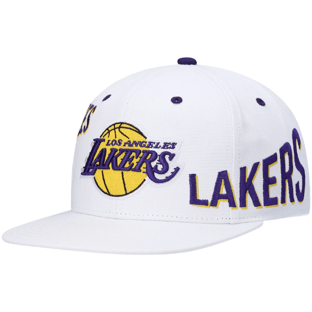 Los Angeles Lakers Mitchell & Ness Reppin Retro Snapback Hat - White