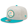 Men's Miami Dolphins New Era Gray/Heather Gray 2022 Sideline 9FIFTY Historic Snapback Hat