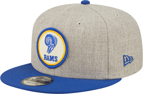 Men's Los Angeles Rams New Era Gray/Heather Gray 2022 Sideline 9FIFTY Historic Snapback Hat
