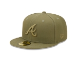 Men's Atlanta Braves New Era Army Green Color Pack 59FIFTY Fitted Hat