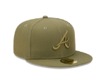 Men's Atlanta Braves New Era Army Green Color Pack 59FIFTY Fitted Hat