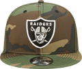 Men's Las Vegas Raiders New Era NFL Woodland Camo 9FIFTY Snapback Adjustable Trucker Hat
