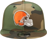 Men's Cleveland Browns New Era Camo Trucker 9FIFTY Snapback Hat