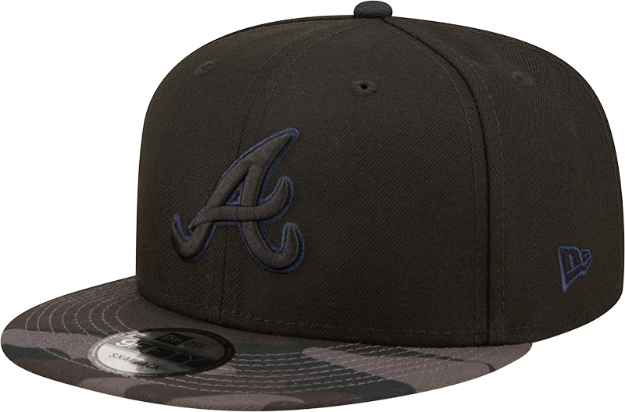 New Era Atlanta Braves Camo Black Vize Adjustable 9Fifty MLB Flat Bill Baseball Cap 950