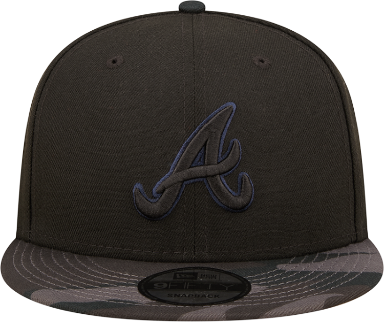 New Era Atlanta Braves Camo Black Vize Adjustable 9Fifty MLB Flat Bill Baseball Cap 950