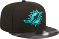 New Era Miami Dolphins Camo Black Vize Adjustable 9Fifty NFL Flat Bill Baseball Cap 950